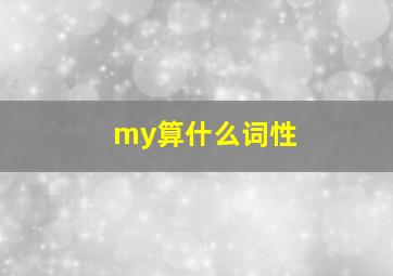 my算什么词性