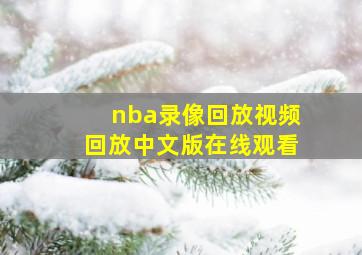 nba录像回放视频回放中文版在线观看