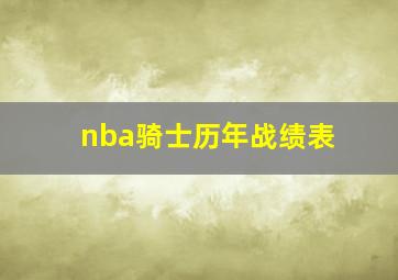 nba骑士历年战绩表