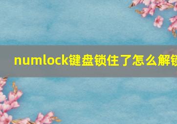 numlock键盘锁住了怎么解锁