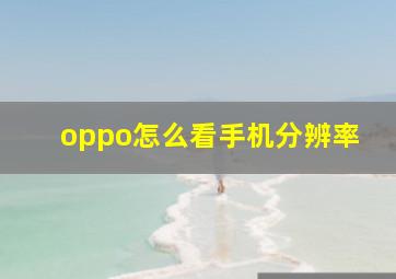 oppo怎么看手机分辨率