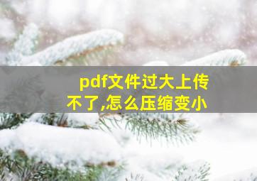 pdf文件过大上传不了,怎么压缩变小