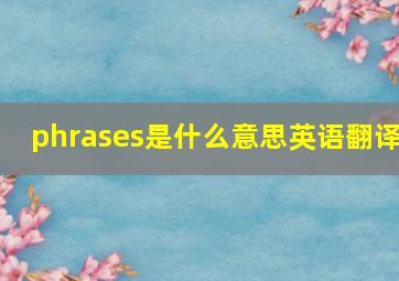 phrases是什么意思英语翻译