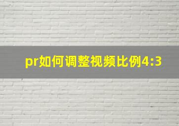 pr如何调整视频比例4:3