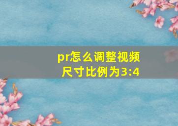 pr怎么调整视频尺寸比例为3:4