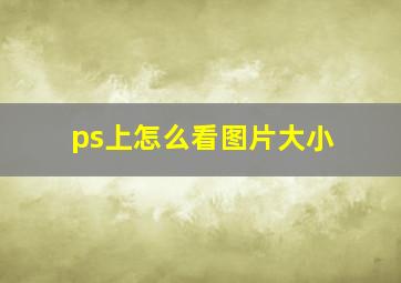 ps上怎么看图片大小