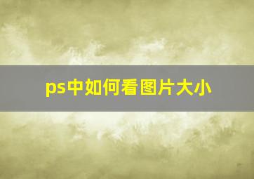 ps中如何看图片大小