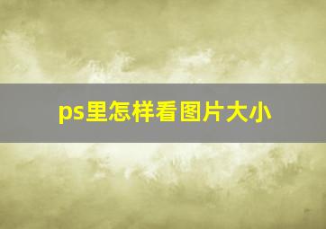 ps里怎样看图片大小