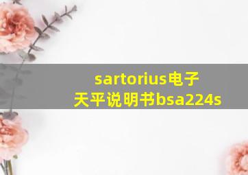 sartorius电子天平说明书bsa224s