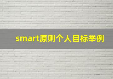 smart原则个人目标举例