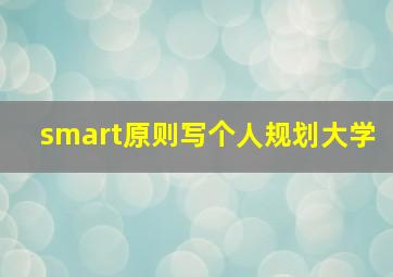 smart原则写个人规划大学