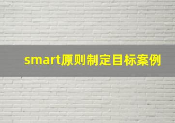 smart原则制定目标案例