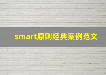 smart原则经典案例范文