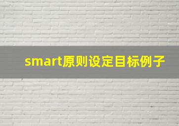 smart原则设定目标例子