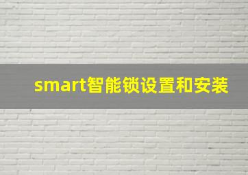 smart智能锁设置和安装