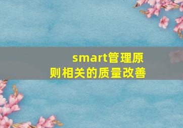 smart管理原则相关的质量改善