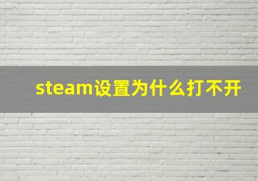 steam设置为什么打不开