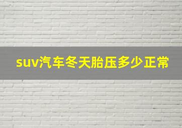 suv汽车冬天胎压多少正常