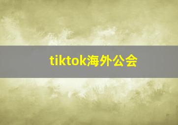 tiktok海外公会