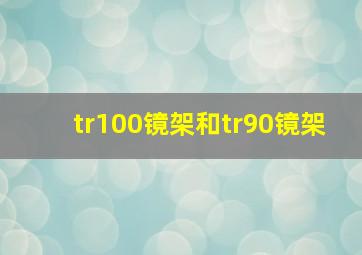 tr100镜架和tr90镜架