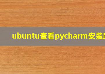 ubuntu查看pycharm安装路径