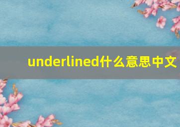 underlined什么意思中文