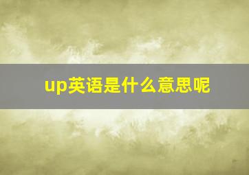 up英语是什么意思呢