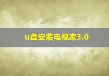 u盘安装电视家3.0