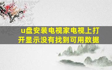 u盘安装电视家电视上打开显示没有找到可用数据