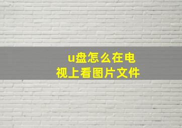 u盘怎么在电视上看图片文件