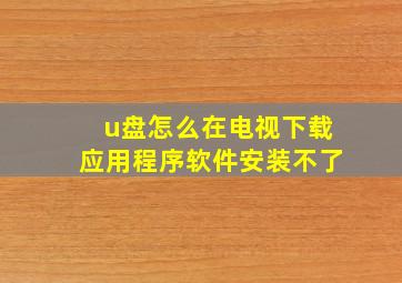 u盘怎么在电视下载应用程序软件安装不了