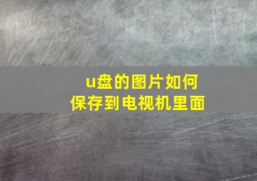 u盘的图片如何保存到电视机里面