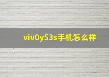 viv0y53s手机怎么样