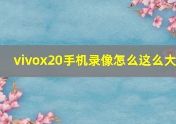 vivox20手机录像怎么这么大