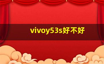 vivoy53s好不好