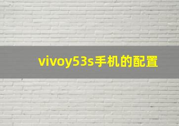 vivoy53s手机的配置