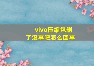 vivo压缩包删了没事吧怎么回事