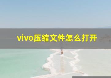 vivo压缩文件怎么打开