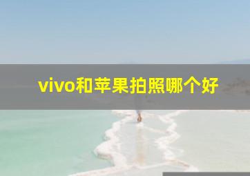 vivo和苹果拍照哪个好