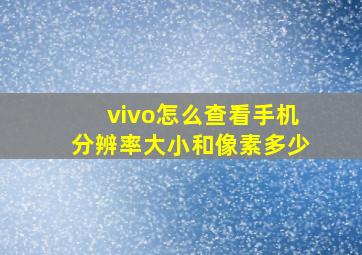 vivo怎么查看手机分辨率大小和像素多少