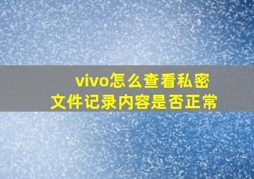 vivo怎么查看私密文件记录内容是否正常