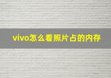 vivo怎么看照片占的内存