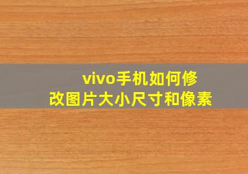 vivo手机如何修改图片大小尺寸和像素