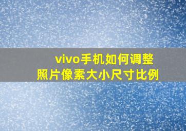 vivo手机如何调整照片像素大小尺寸比例