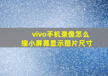 vivo手机录像怎么缩小屏幕显示图片尺寸