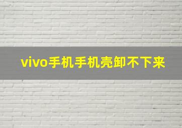 vivo手机手机壳卸不下来