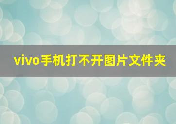 vivo手机打不开图片文件夹