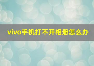 vivo手机打不开相册怎么办