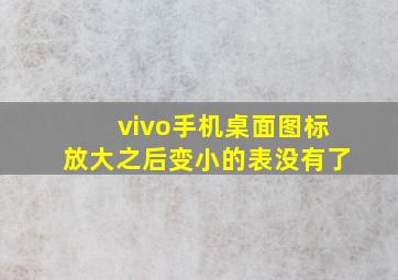 vivo手机桌面图标放大之后变小的表没有了