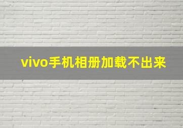 vivo手机相册加载不出来